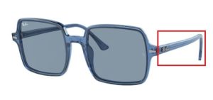 Original Ray-Ban RB1973 Square II Bügel, Farbe 1319 · Blau auf vichy blau/weiß