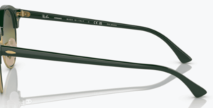 Original Ray-Ban RB4246 Clubround Bügel, Farbe 1368 · Grün auf gold