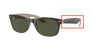 Original Ray-Ban RB2132 New Wayfarer Bügel, Farbe 875 · Oben schwarz auf beige
