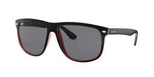 Ray-Ban RB4147 BOYFRIEND, Farbe 617187 schwarz matt auf transparent rot