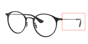 Original Ray-Ban RB1053 Junior Sehbrillen Bügel, Farbe 4065 · Schwarz matt auf schwarz