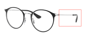 Original Ray-Ban RB1053 Junior Sehbrillen Bügel, Farbe 4064 · Schwarz auf silber
