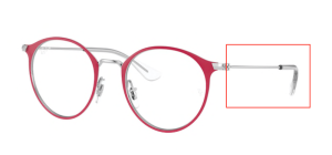 Original Ray-Ban RB1053 Junior Sehbrillen Bügel, Farbe 4066 · Rot auf silber