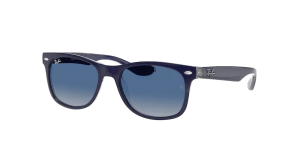 Ray-Ban RJ9052S JUNIOR NEW WAYFARER, Farbe 70234l blau matt auf transparent