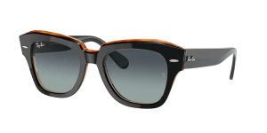 Ray-Ban RB2186 STATE STREET, Farbe 132241 · Schwarz auf transparent braun