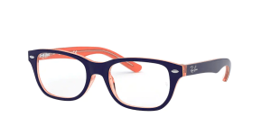 Ray-Ban RY1555, Farbe 3762 · Blau auf transparent orange