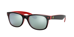 Ray-Ban RB2132M NEW WAYFARER, Farbe F63830 schwarz matt auf rot