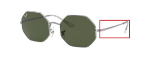 Original Ray-Ban RB1972 Octagon Bügel, Farbe 9149 · Silber