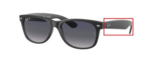 Original Ray-Ban RB2132 New Wayfarer Bügel, Farbe 601S · Schwarz matt