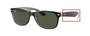Original Ray-Ban RB2132 New Wayfarer Bügel, Farbe 6052 · Oben schwarz auf transparent