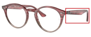 Original Ray-Ban RB2180V Sehbrillen Bügel, Farbe 8145 · Bordeaux