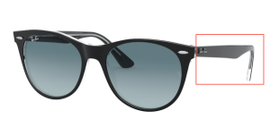 Original Ray-Ban RB2185 Wayfarer II Bügel, Farbe 1294 · Schwarz auf transparent