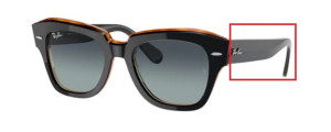 Original Ray-Ban RB2186 State Street Bügel, Farbe 1322 · Schwarz