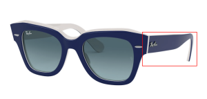 Original Ray-Ban RB2186 State Street Bügel, Farbe 1299 · Blau auf weiß