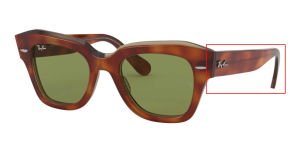 Original Ray-Ban RB2186 State Street Bügel, Farbe 1293 · Havanna auf transparent beige