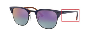 Original Ray-Ban RB3016 Clubmaster Bügel, Farbe 1278 · Oben blau auf Havanna rot