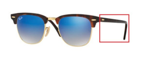 Original Ray-Ban RB3016 Clubmaster Bügel, Farbe 9907 · Rot glänzend
