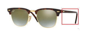 Original Ray-Ban RB3016 Clubmaster Bügel, Farbe 9909 · Rot glänzend