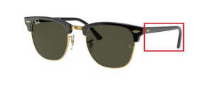 Original Ray-Ban RB3016 Clubmaster Bügel, Farbe W0365 · Schwarz