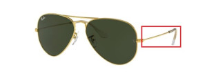Original Ray-Ban RB3025 Aviator Bügel, Farbe 001 · Gold