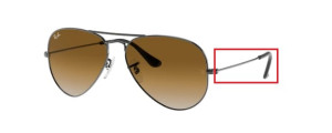 Original Ray-Ban RB3025 Aviator Bügel, Farbe 004 · Gunmetal