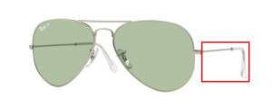Original Ray-Ban RB3025 Aviator Bügel, Farbe 019 · Silber matt