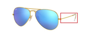 Original Ray-Ban RB3025 Aviator Bügel, Farbe 112 · Gold matt