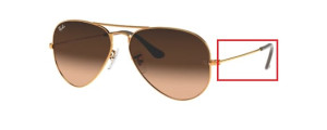 Original Ray-Ban RB3025 Aviator Bügel, Farbe 9001 · Hell bronze