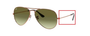 Original Ray-Ban RB3025 Aviator Bügel, Farbe 9002 · Medium bronze