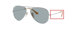 Original Ray-Ban RB3025 Aviator Bügel, Farbe 9065 · Silber