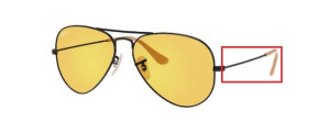 Original Ray-Ban RB3025 Aviator Bügel, Farbe 9066 · Schwarz matt