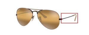 Original Ray-Ban RB3025 Aviator Bügel, Farbe 9153 · Schwarz auf oben matt beige