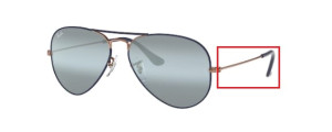 Original Ray-Ban RB3025 Aviator Bügel, Farbe 9156 · Kupfer auf oben mt dk blau
