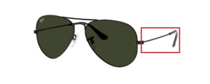 Original Ray-Ban RB3025 Aviator Bügel, Farbe L2823 · Schwarz