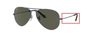 Original Ray-Ban RB3025 Aviator Bügel, Farbe 9187 · Sand trasparent blu