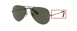 Original Ray-Ban RB3025 Aviator Bügel, Farbe 9191 · Sand trasparent grün
