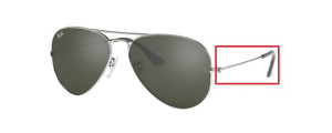 Original Ray-Ban RB3025 Aviator Bügel, Farbe W3277 · Silber