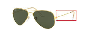 Original Ray-Ban RB3044 Aviator Small Metal Bügel, Farbe L0207 · Golden