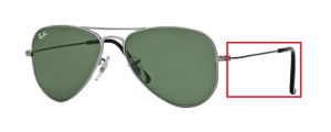 Original Ray-Ban RB3044 Aviator Small Metal Bügel, Farbe W3100 · Gunmetal