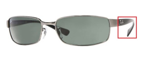 Original Ray-Ban RB3364 Bügel, Farbe 004 · Gunmetal