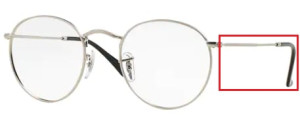 Original Ray-Ban RB3447V M Bügel, Farbe 2538 · Silber matt