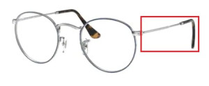 Original Ray-Ban RB3447V M Bügel, Farbe 2970 · Silber auf oben blau