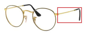 Original Ray-Ban RB3447V M Bügel, Farbe 2991 · Gold auf oben schwarz