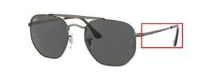 Original Ray-Ban RB3648 The Marshal Bügel, Farbe 9229 · Gunmetal