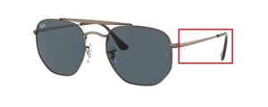 Original Ray-Ban RB3648 The Marshal Bügel, Farbe 9230 · Bronze/ kupfer