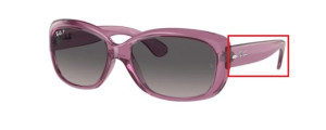 Original Ray-Ban RB4101 Jackie Ohh Bügel, Farbe 6591 · Transparent violett