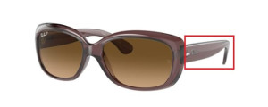 Original Ray-Ban RB4101 Jackie Ohh Bügel, Farbe 6593 · Transparent braun dunkel