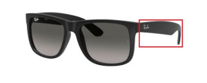 Original Ray-Ban RB4165 Justin Bügel, Farbe 601/8G · Rubber schwarz