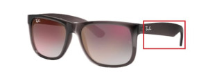 Original Ray-Ban RB4165 Justin Bügel, Farbe 606 · Smokey schwarz