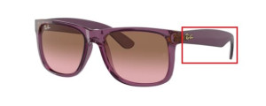 Original Ray-Ban RB4165 Justin Bügel, Farbe 6595 · Transparent violett